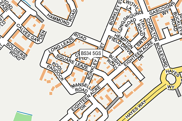 BS34 5GS map - OS OpenMap – Local (Ordnance Survey)