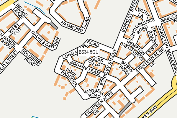 BS34 5GU map - OS OpenMap – Local (Ordnance Survey)