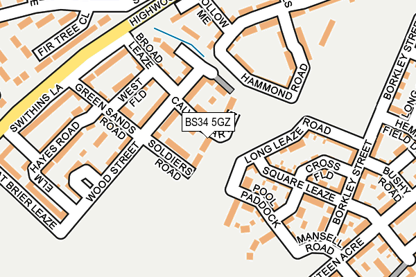 BS34 5GZ map - OS OpenMap – Local (Ordnance Survey)