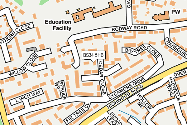 BS34 5HB map - OS OpenMap – Local (Ordnance Survey)