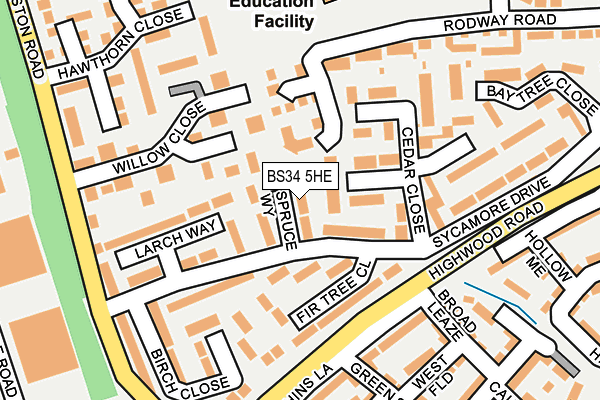 BS34 5HE map - OS OpenMap – Local (Ordnance Survey)
