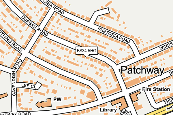BS34 5HG map - OS OpenMap – Local (Ordnance Survey)