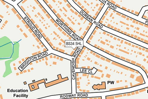 BS34 5HL map - OS OpenMap – Local (Ordnance Survey)