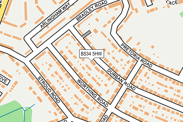 BS34 5HW map - OS OpenMap – Local (Ordnance Survey)