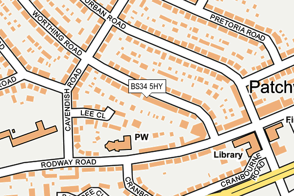 BS34 5HY map - OS OpenMap – Local (Ordnance Survey)