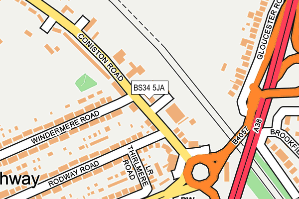 BS34 5JA map - OS OpenMap – Local (Ordnance Survey)