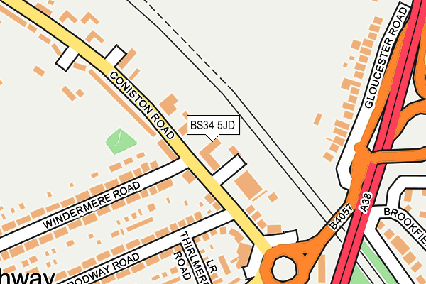 BS34 5JD map - OS OpenMap – Local (Ordnance Survey)