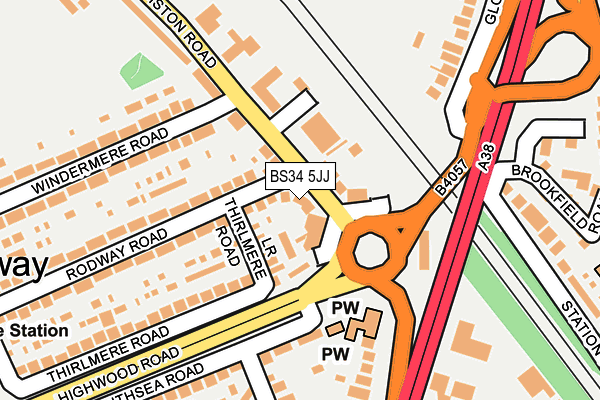 BS34 5JJ map - OS OpenMap – Local (Ordnance Survey)