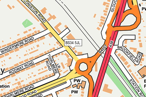 BS34 5JL map - OS OpenMap – Local (Ordnance Survey)
