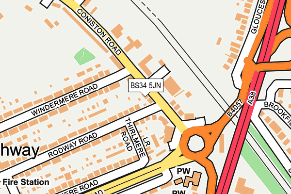 BS34 5JN map - OS OpenMap – Local (Ordnance Survey)