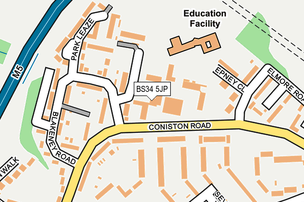 BS34 5JP map - OS OpenMap – Local (Ordnance Survey)