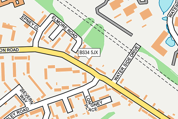 BS34 5JX map - OS OpenMap – Local (Ordnance Survey)