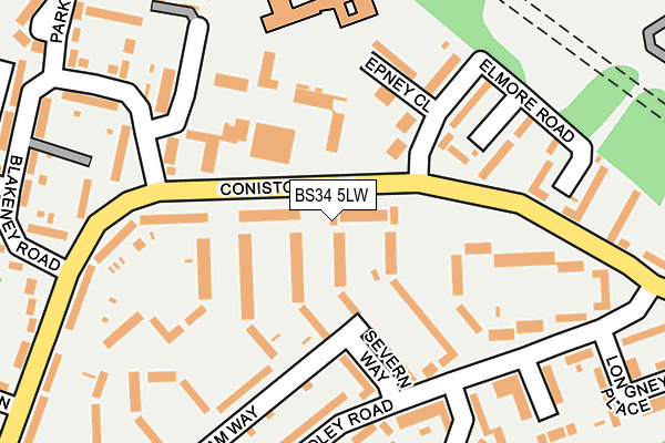 BS34 5LW map - OS OpenMap – Local (Ordnance Survey)
