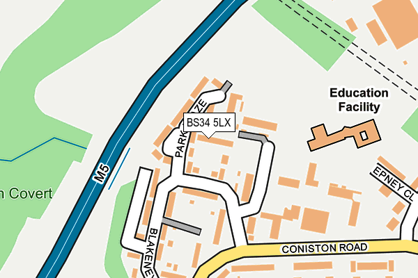 BS34 5LX map - OS OpenMap – Local (Ordnance Survey)