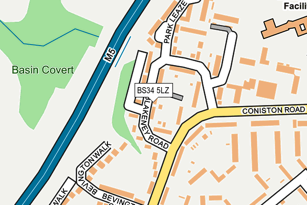 BS34 5LZ map - OS OpenMap – Local (Ordnance Survey)