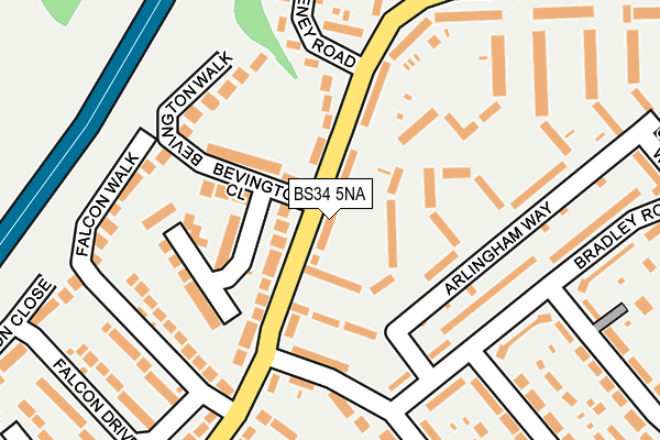 BS34 5NA map - OS OpenMap – Local (Ordnance Survey)