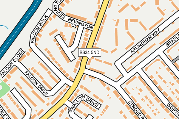 BS34 5ND map - OS OpenMap – Local (Ordnance Survey)