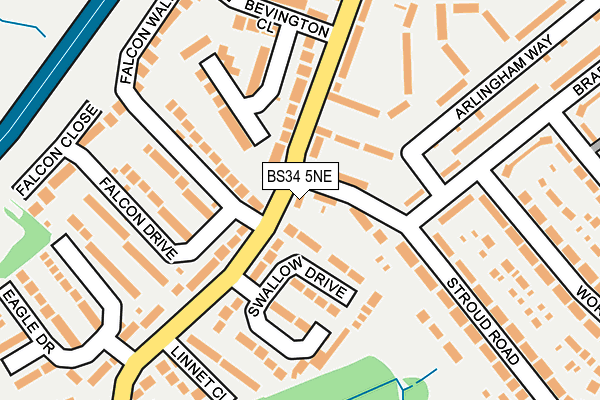BS34 5NE map - OS OpenMap – Local (Ordnance Survey)