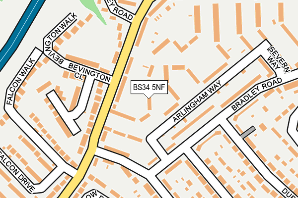 BS34 5NF map - OS OpenMap – Local (Ordnance Survey)