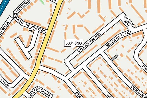 BS34 5NG map - OS OpenMap – Local (Ordnance Survey)