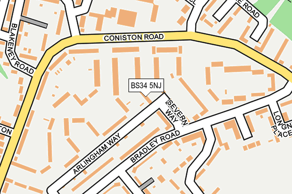 BS34 5NJ map - OS OpenMap – Local (Ordnance Survey)
