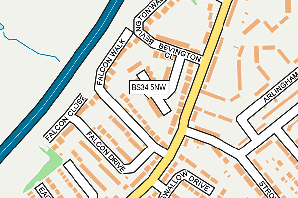 BS34 5NW map - OS OpenMap – Local (Ordnance Survey)