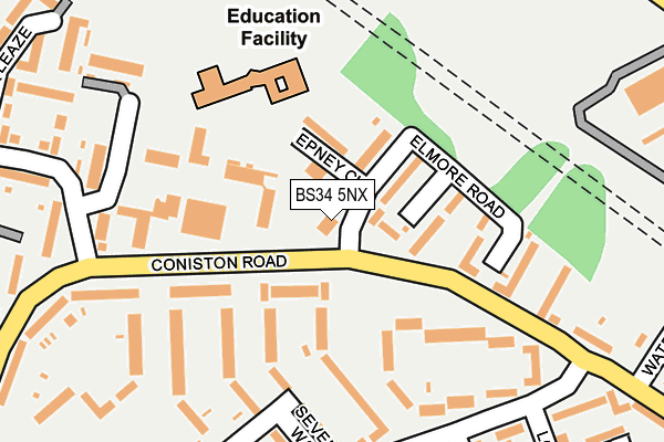 BS34 5NX map - OS OpenMap – Local (Ordnance Survey)