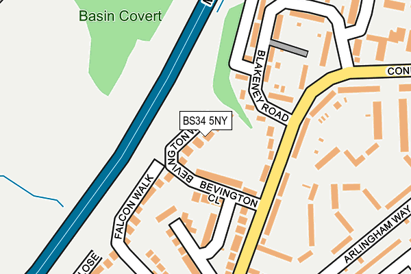 BS34 5NY map - OS OpenMap – Local (Ordnance Survey)