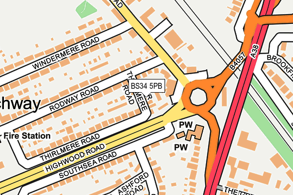 BS34 5PB map - OS OpenMap – Local (Ordnance Survey)