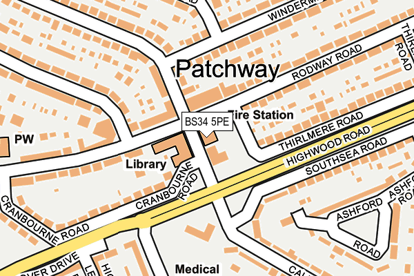 BS34 5PE map - OS OpenMap – Local (Ordnance Survey)