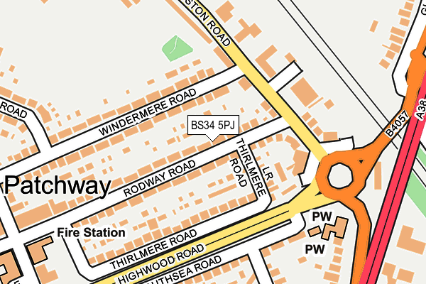 BS34 5PJ map - OS OpenMap – Local (Ordnance Survey)