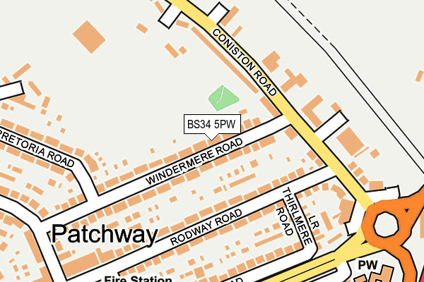 BS34 5PW map - OS OpenMap – Local (Ordnance Survey)