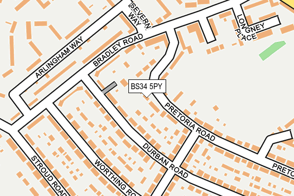 BS34 5PY map - OS OpenMap – Local (Ordnance Survey)