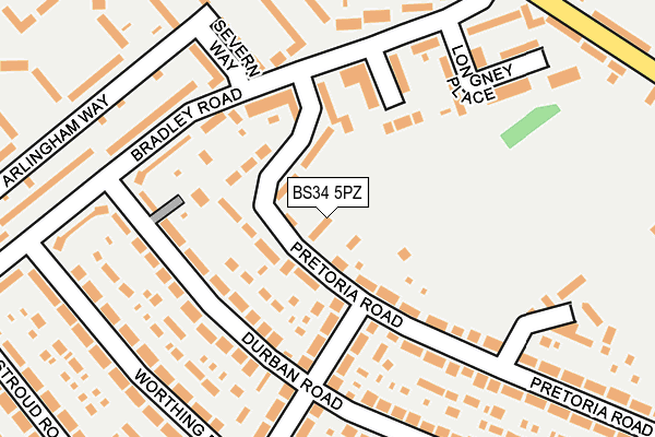 BS34 5PZ map - OS OpenMap – Local (Ordnance Survey)