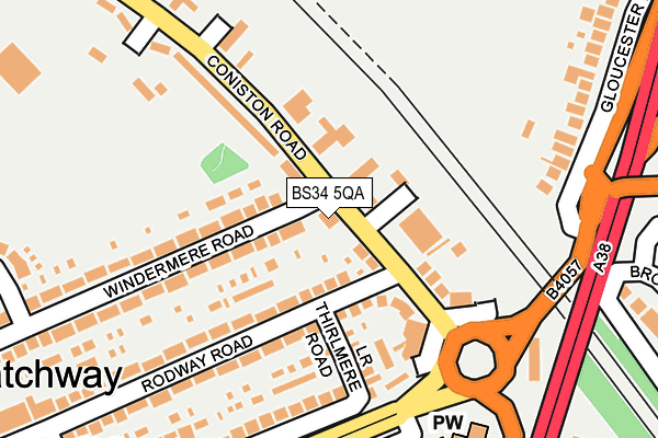 BS34 5QA map - OS OpenMap – Local (Ordnance Survey)