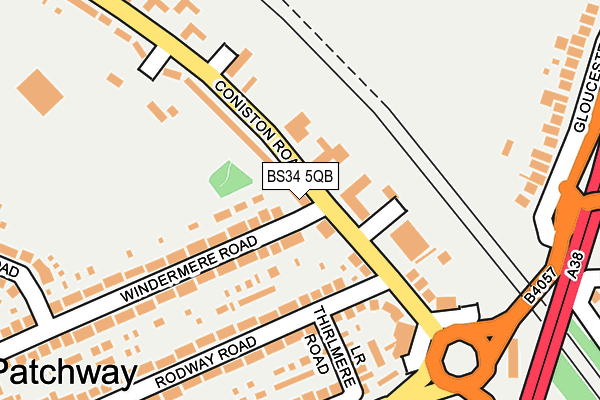 BS34 5QB map - OS OpenMap – Local (Ordnance Survey)
