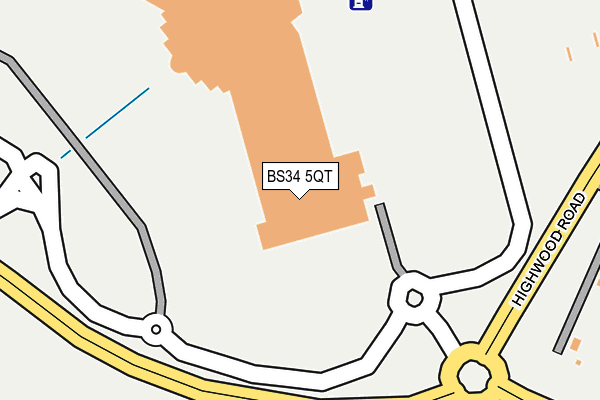 BS34 5QT map - OS OpenMap – Local (Ordnance Survey)