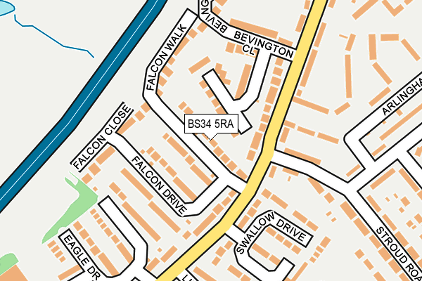 BS34 5RA map - OS OpenMap – Local (Ordnance Survey)