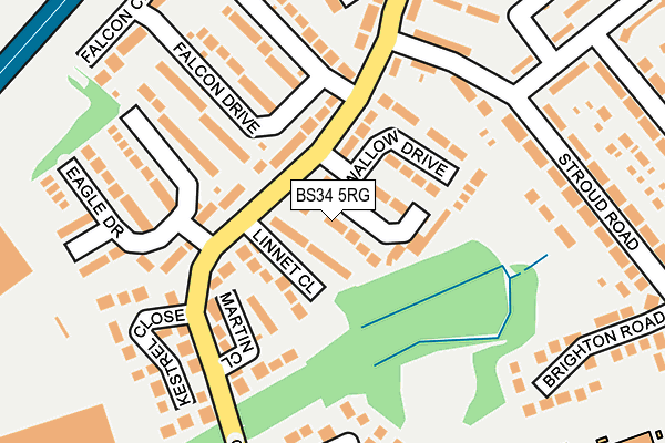 BS34 5RG map - OS OpenMap – Local (Ordnance Survey)