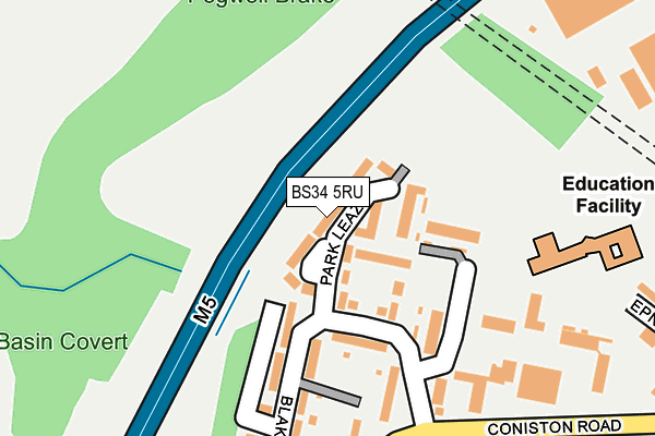 BS34 5RU map - OS OpenMap – Local (Ordnance Survey)