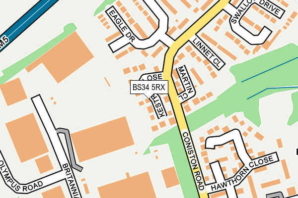 BS34 5RX map - OS OpenMap – Local (Ordnance Survey)