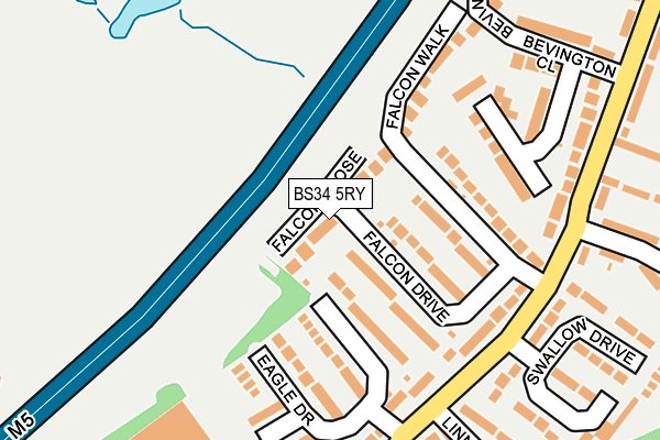 BS34 5RY map - OS OpenMap – Local (Ordnance Survey)