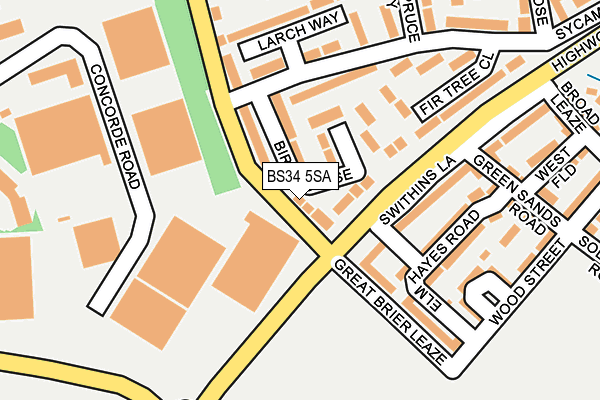 BS34 5SA map - OS OpenMap – Local (Ordnance Survey)