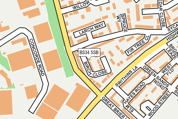 BS34 5SB map - OS OpenMap – Local (Ordnance Survey)