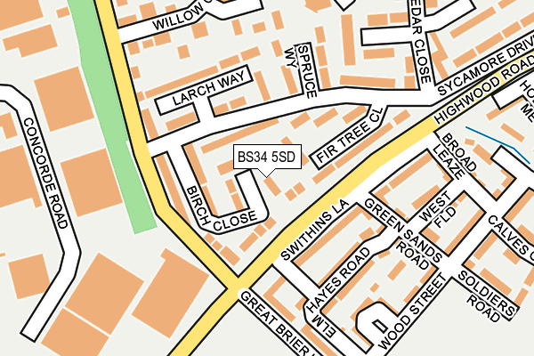 BS34 5SD map - OS OpenMap – Local (Ordnance Survey)