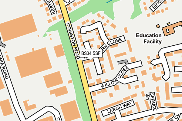BS34 5SF map - OS OpenMap – Local (Ordnance Survey)