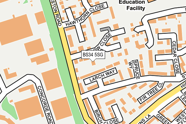 BS34 5SG map - OS OpenMap – Local (Ordnance Survey)