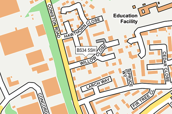BS34 5SH map - OS OpenMap – Local (Ordnance Survey)