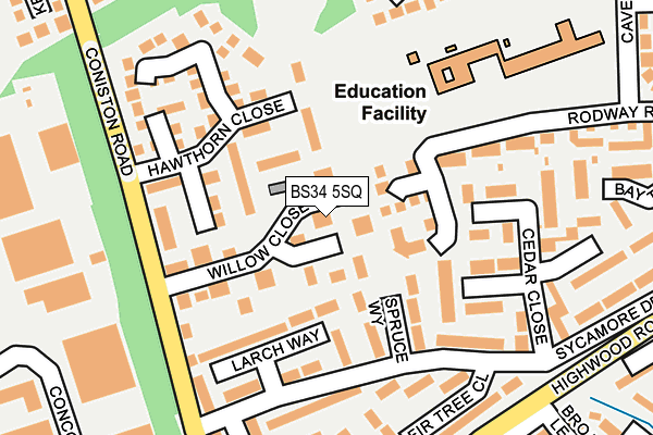 BS34 5SQ map - OS OpenMap – Local (Ordnance Survey)
