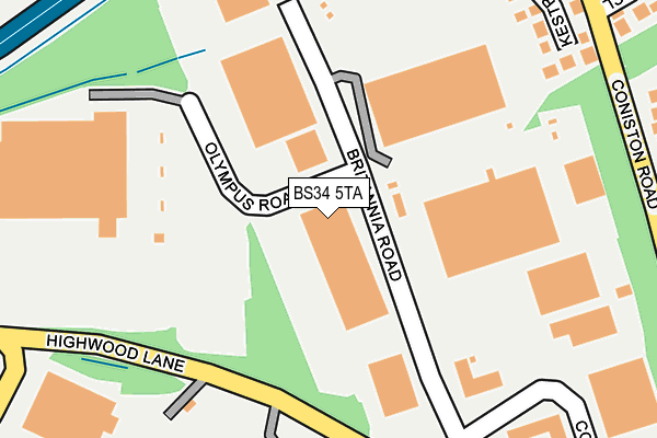 BS34 5TA map - OS OpenMap – Local (Ordnance Survey)
